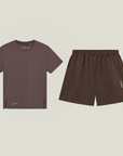 Slit Top SS & Active Globe Shorts - Dark Brown bundle