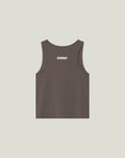 Oncourt Cropped Tank Top - Dark Brown