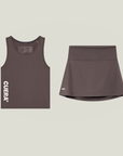 Oncourt Slim Tank Top & Skirt 2-in-1 - Dark Brown Bundle