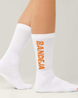 2-pack Bandeja Padel Socks - White/Orange