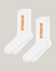 2-pack Bandeja Padel Socks - White/Orange