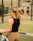 Oncourt Cropped Tank Top - Black