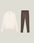 Active Cuera Zip Cardigan & Active Logo Tights Long Combo