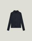 Cuera Active Cuera Zip Cardigan in Black, flat lay front view