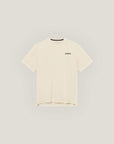 Cuera Active Light Weight T-Shirt in Off White/Walnut, flat lay front view