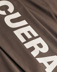 Cuera Active Logo Tights Long in Dark Brown, logo print detail