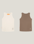 Cuera Active Rib Tank Top Bundle W&W, flat lay front view