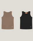 Cuera Active Rib Tank Top Bundle W&B, flat lay front view