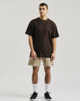 Cuera Oncourt Breathe T-Shirt in Dark Brown, flat lay back view