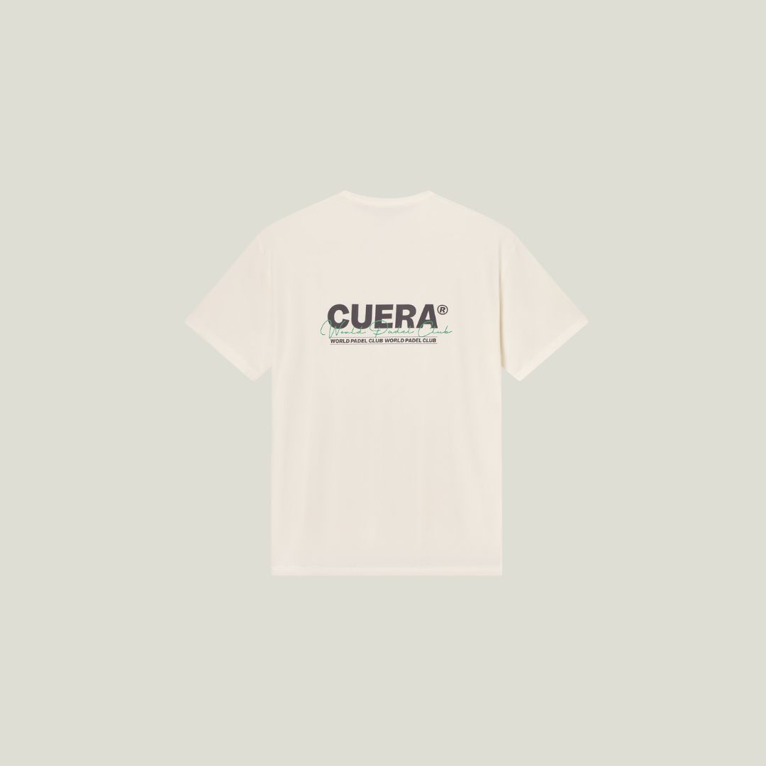 Active Light Weight T-Shirt - Off White w. Navy/Green