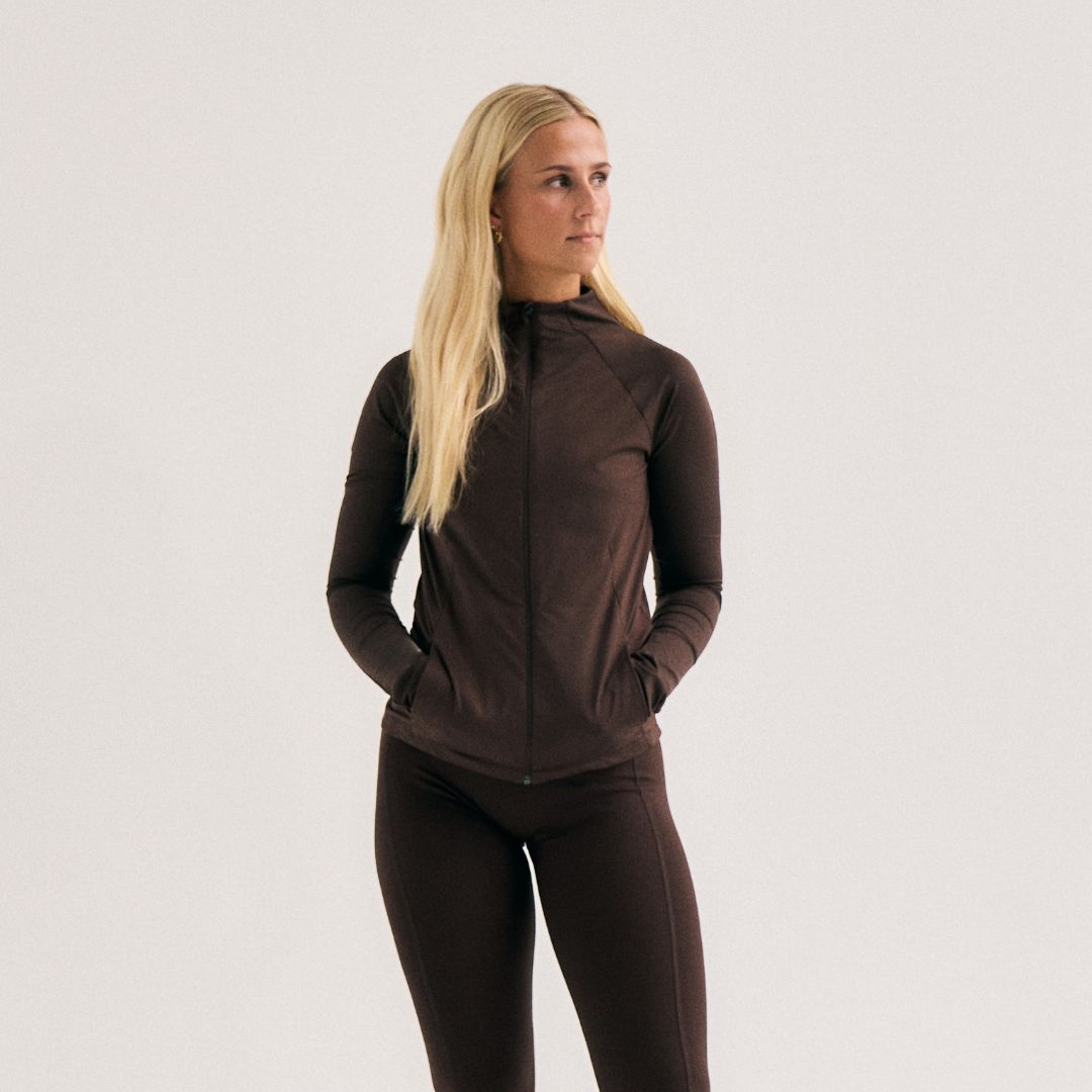 Active Cuera Zip Cardigan - Dark Brown
