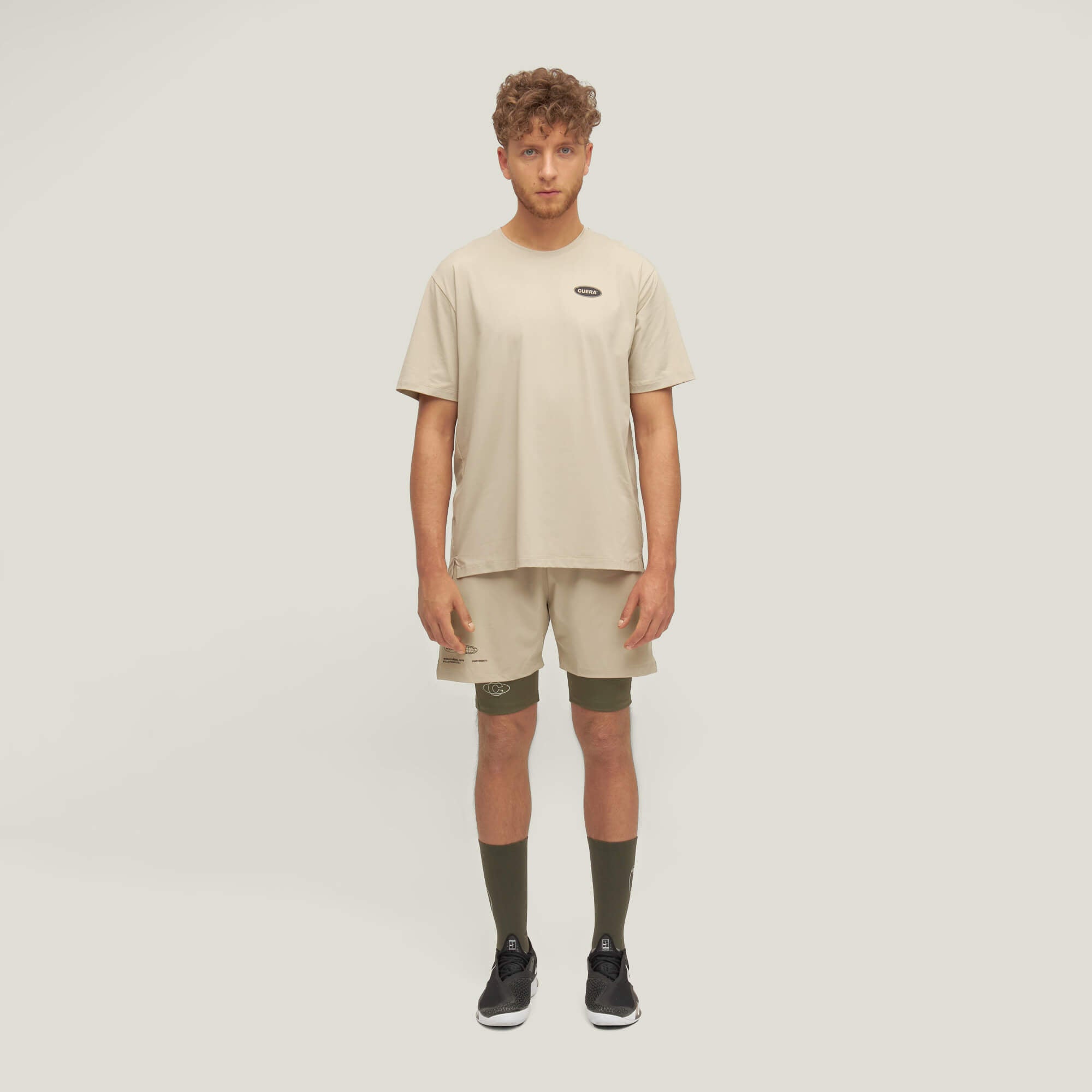 Mens Active Globe Shorts - Sand