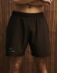 Mens Active Globe Shorts - Dark Brown