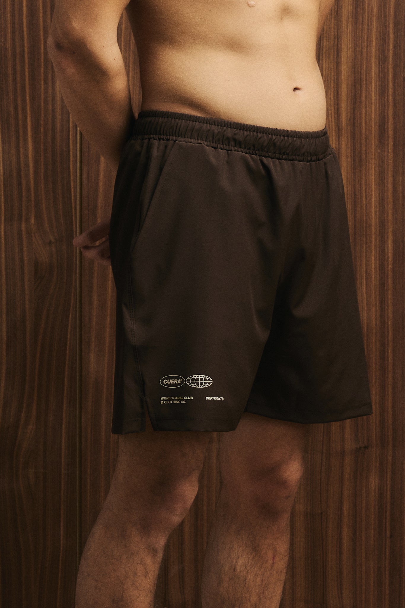 Mens Active Globe Shorts - Dark Brown