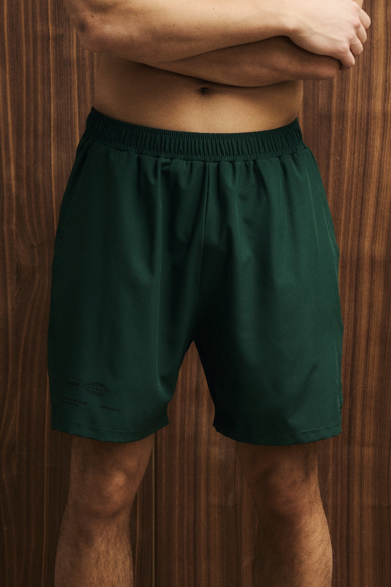 Mens Active Globe Shorts - Court Green
