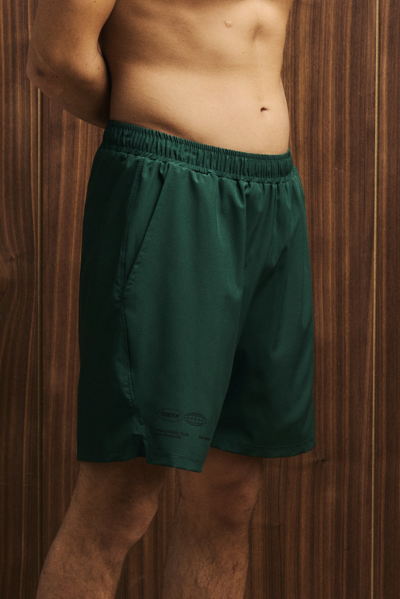 Mens Active Globe Shorts - Court Green