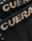 Cuera 2-Pack Grip Sock in Black, logo print detail