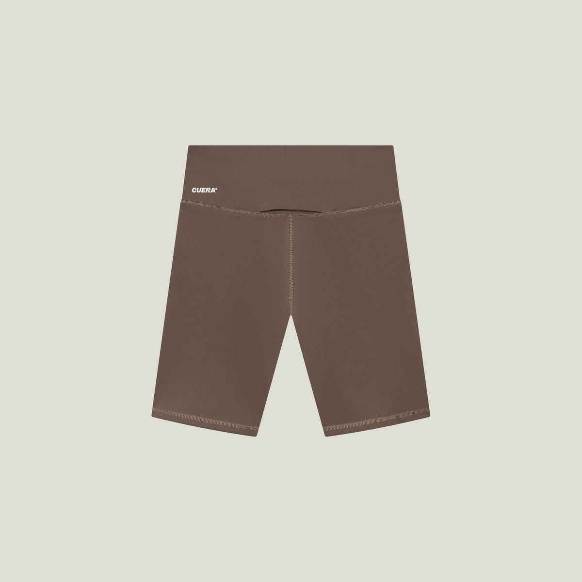 Cuera Active Biker Tights Hidden Seem in Walnut, flat lay back view