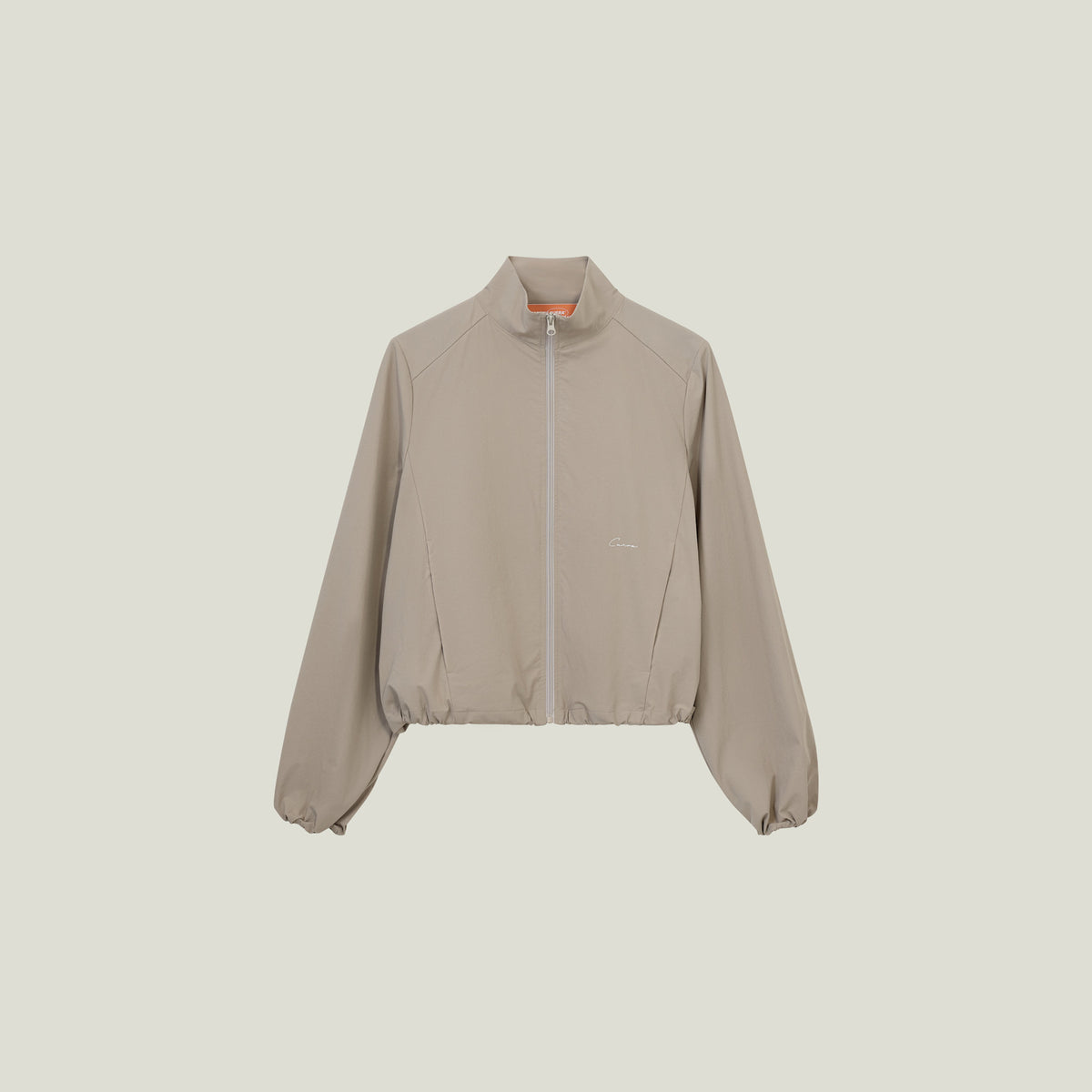 Cuera Active Cuera Short Jacket in Taupe, flat lay front view