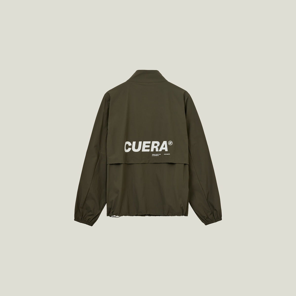 Cuera Active Cuera Track Jacket in Army, flat lay back view