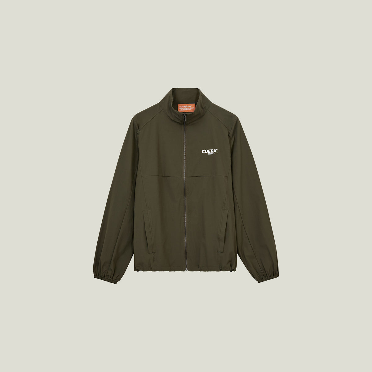 Cuera Active Cuera Track Jacket in Army, flat lay front view