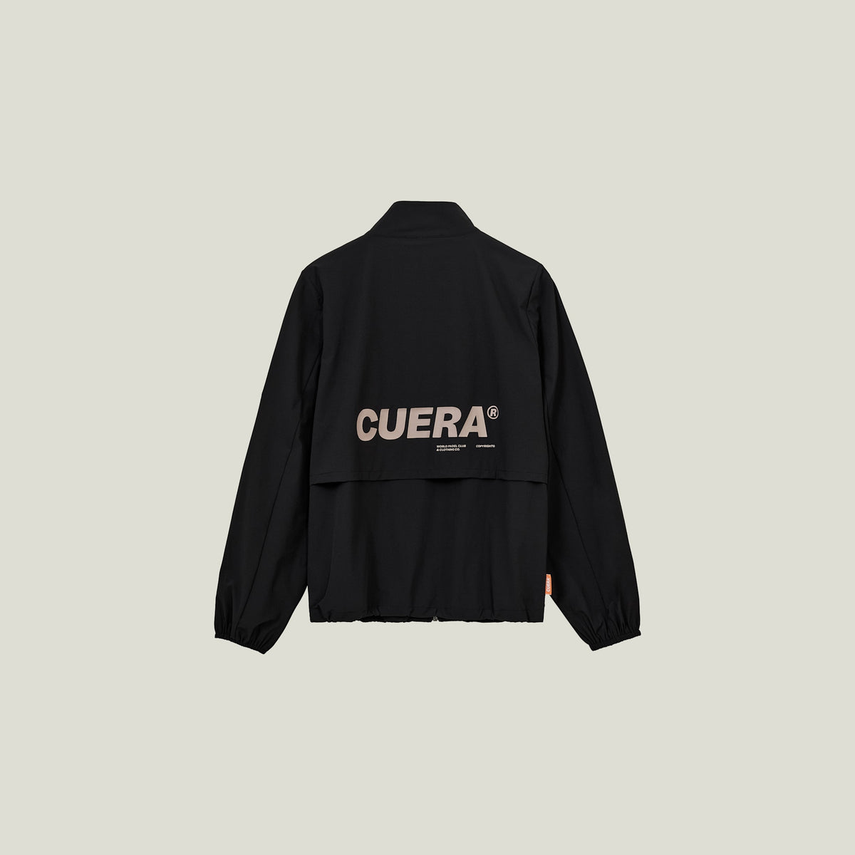 Cuera Active Cuera Track Jacket in Black, flat lay back view