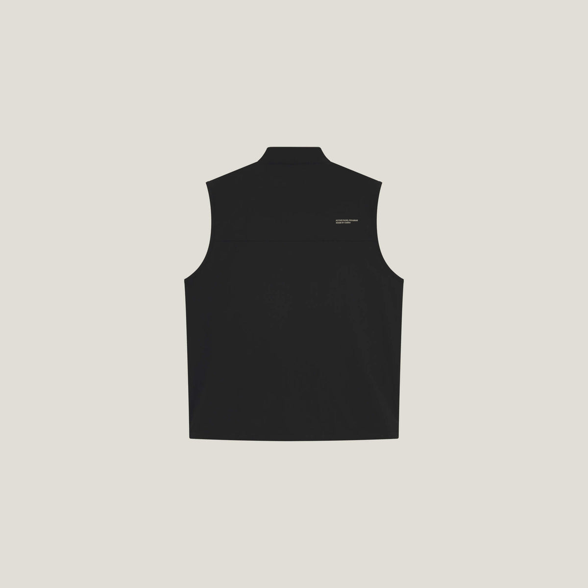 Cuera Active Gilet in Black, flat lay back view