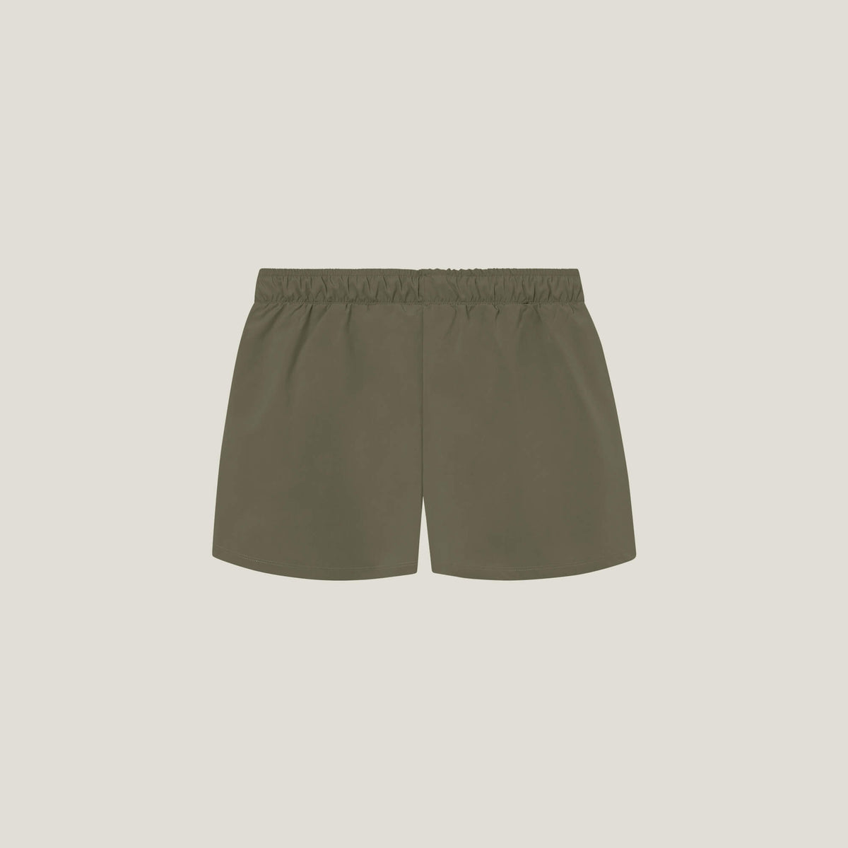 Cuera Womens Active Globe Shorts in Army, flat lay back view