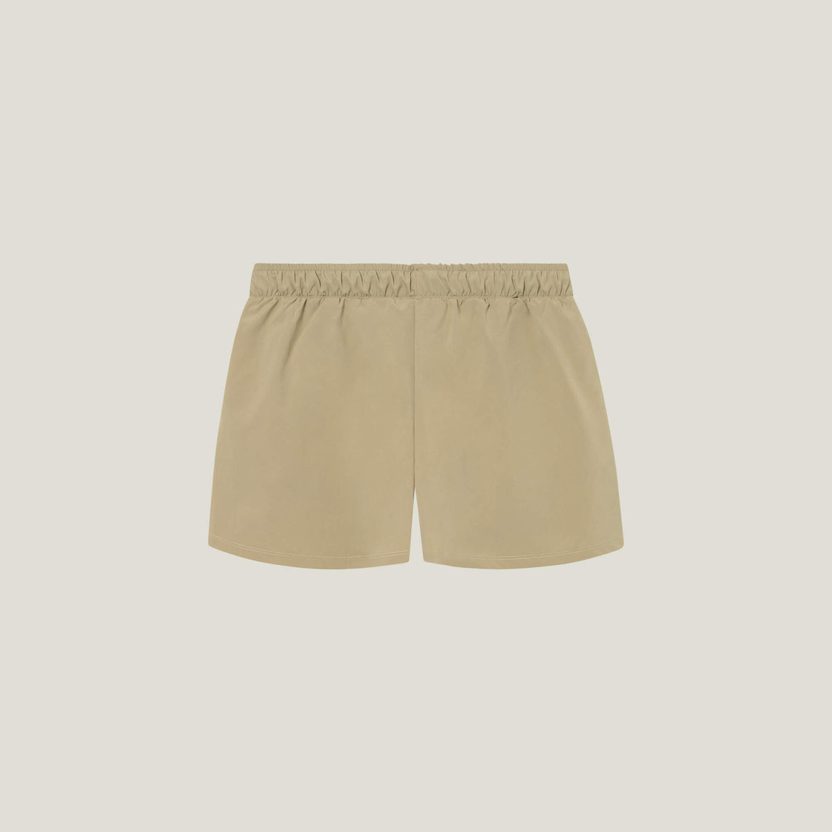 Cuera Womens Active Globe Shorts in Sand, flat lay back view