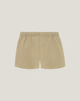 Cuera Womens Active Globe Shorts in Sand, flat lay back view
