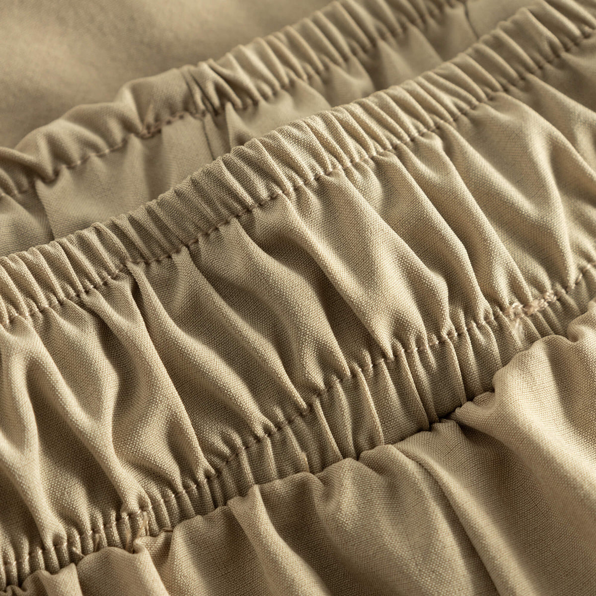 Cuera Womens Active Globe Shorts in Sand, waistband detail