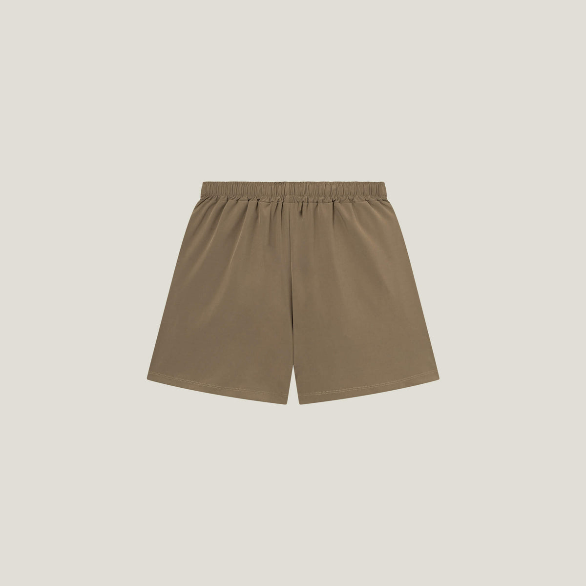 Cuera Womens Active Globe Shorts in Walnut, flat lay back view