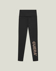 Cuera Active Logo Tights Long in Black, flat lay back view