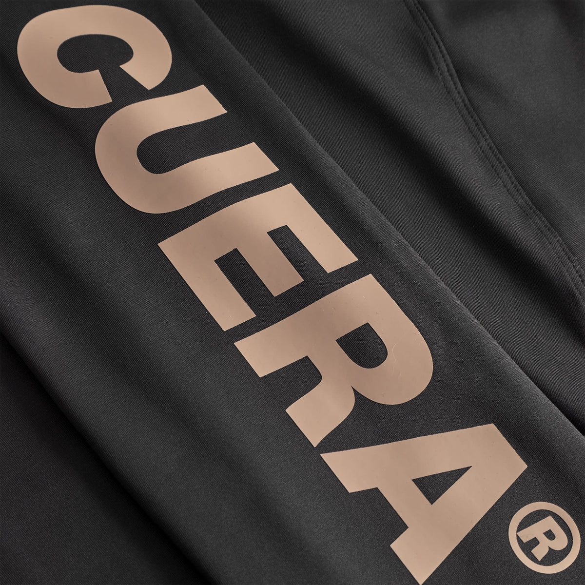 Cuera Active Logo Tights Long in Black, logo print detail