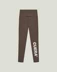 Cuera Active Logo Tights Long in Dark Brown, flat lay front view