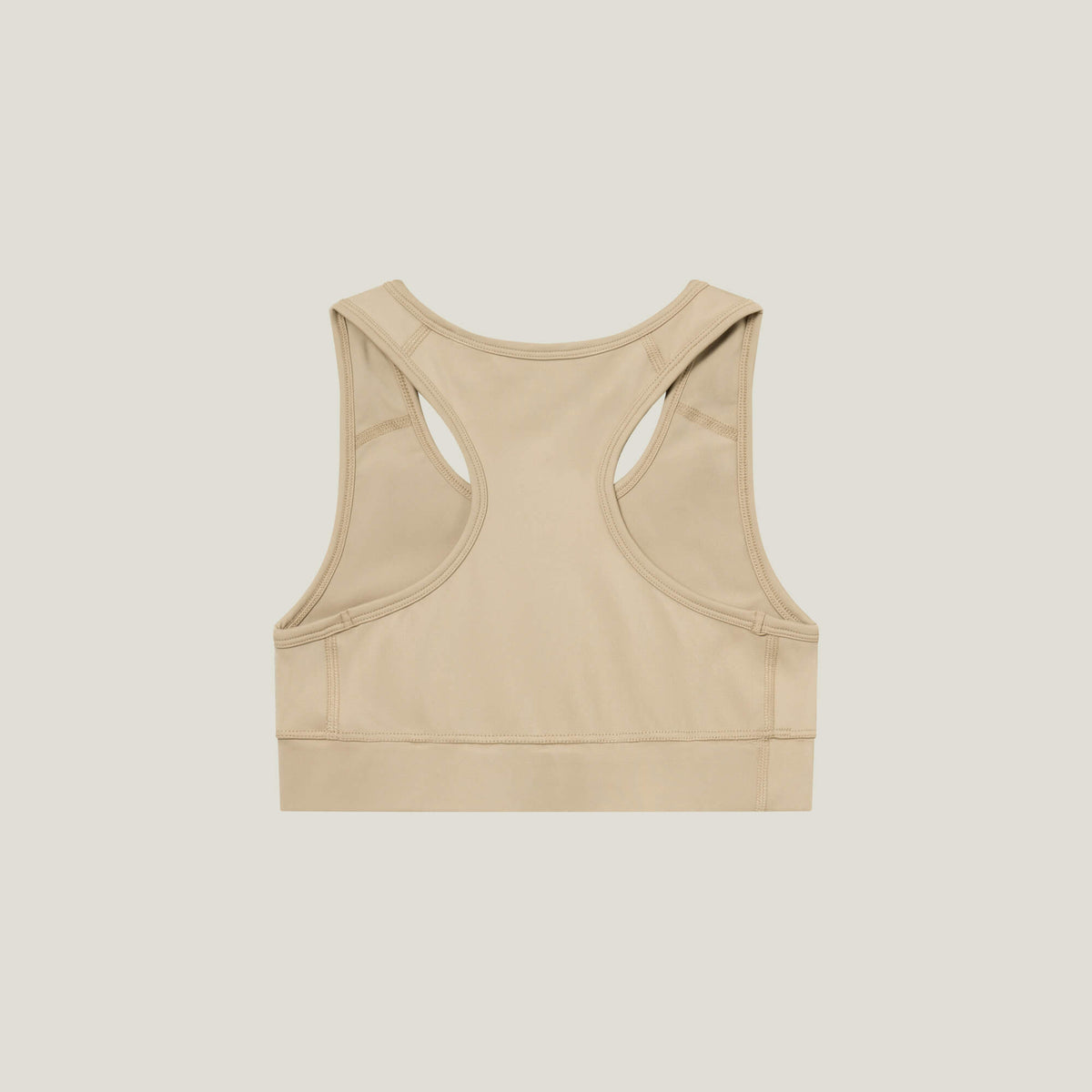 Cuera Active Made Bra in Grey, flat lay racerback view
