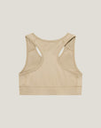 Cuera Active Made Bra in Grey, flat lay racerback view