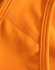 Seam and stitching detail of Cuera Active Made Bra in Orange