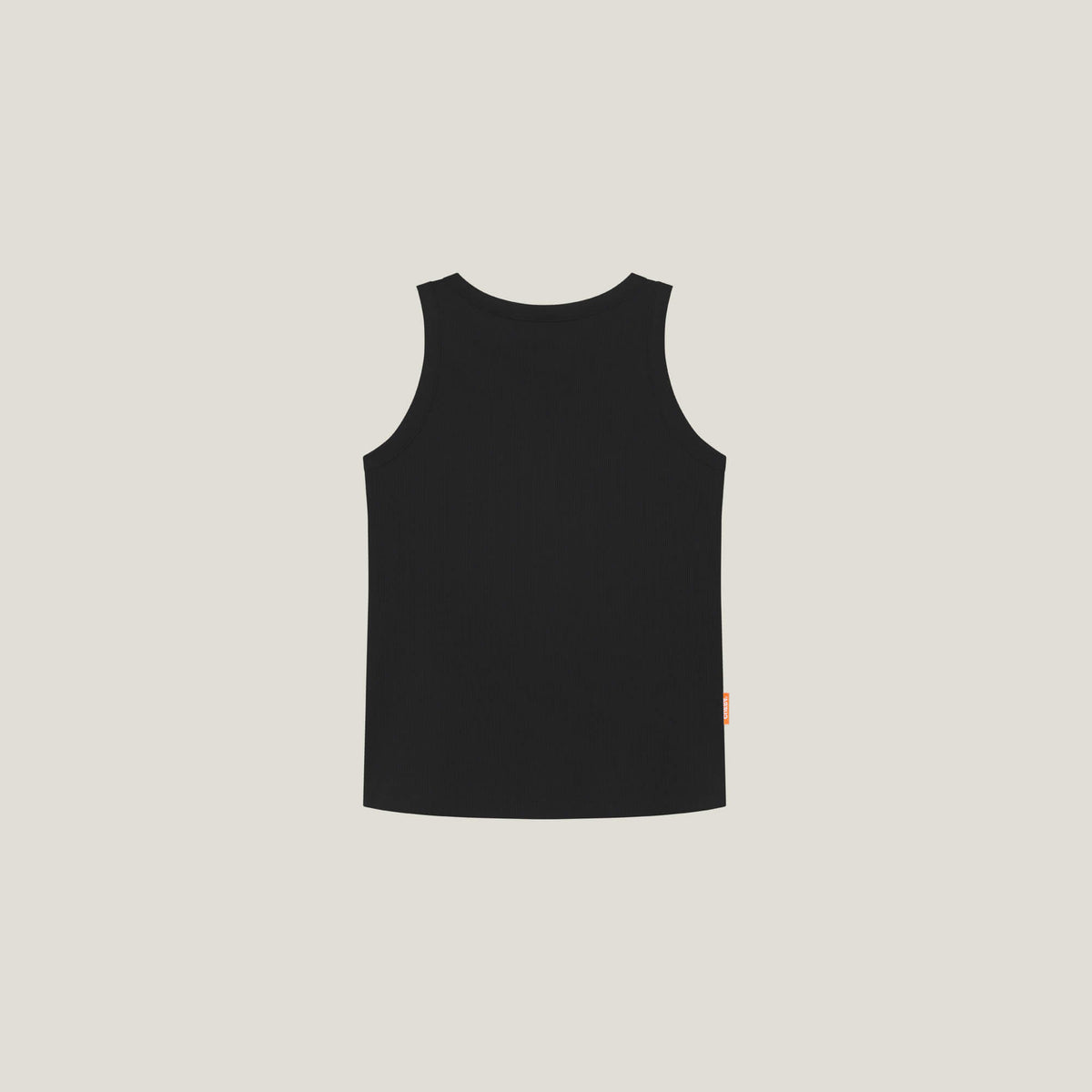 Cuera Active Rib Tank Top in Black, flat lay back view