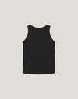 Cuera Active Rib Tank Top in Black, flat lay back view
