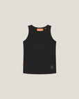 Cuera Active Rib Tank Top in Black, flat lay front view