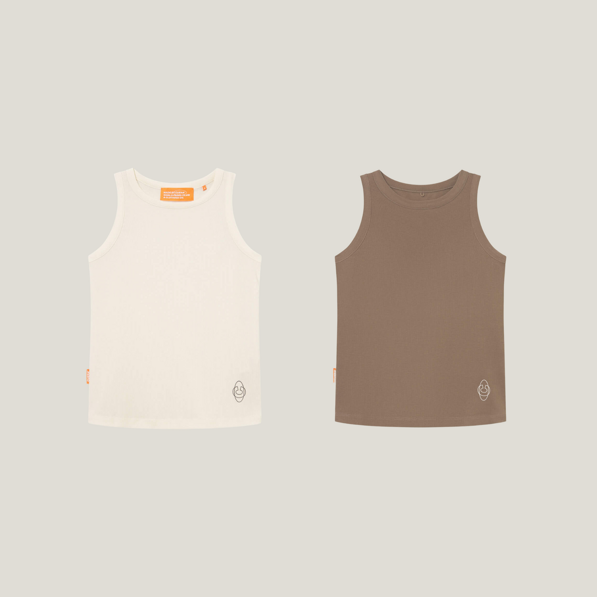 Cuera Active Rib Tank Top Bundle W&W, flat lay front view