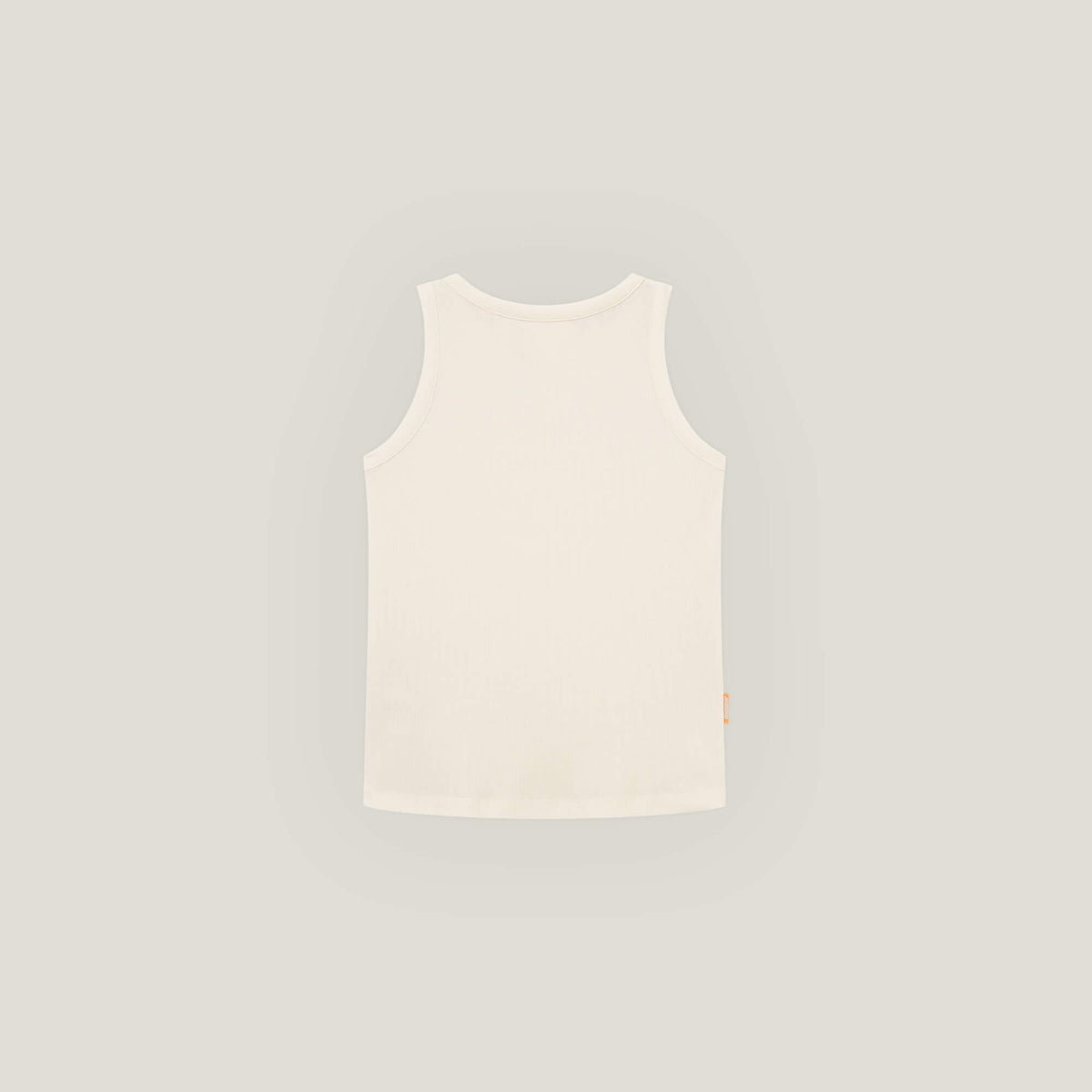 Cuera Active Rib Tank Top in Off White, flat lay back view