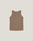Cuera Active Rib Tank Top in Walnut, flat lay back view