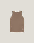 Cuera Active Rib Tank Top in Walnut, flat lay front view