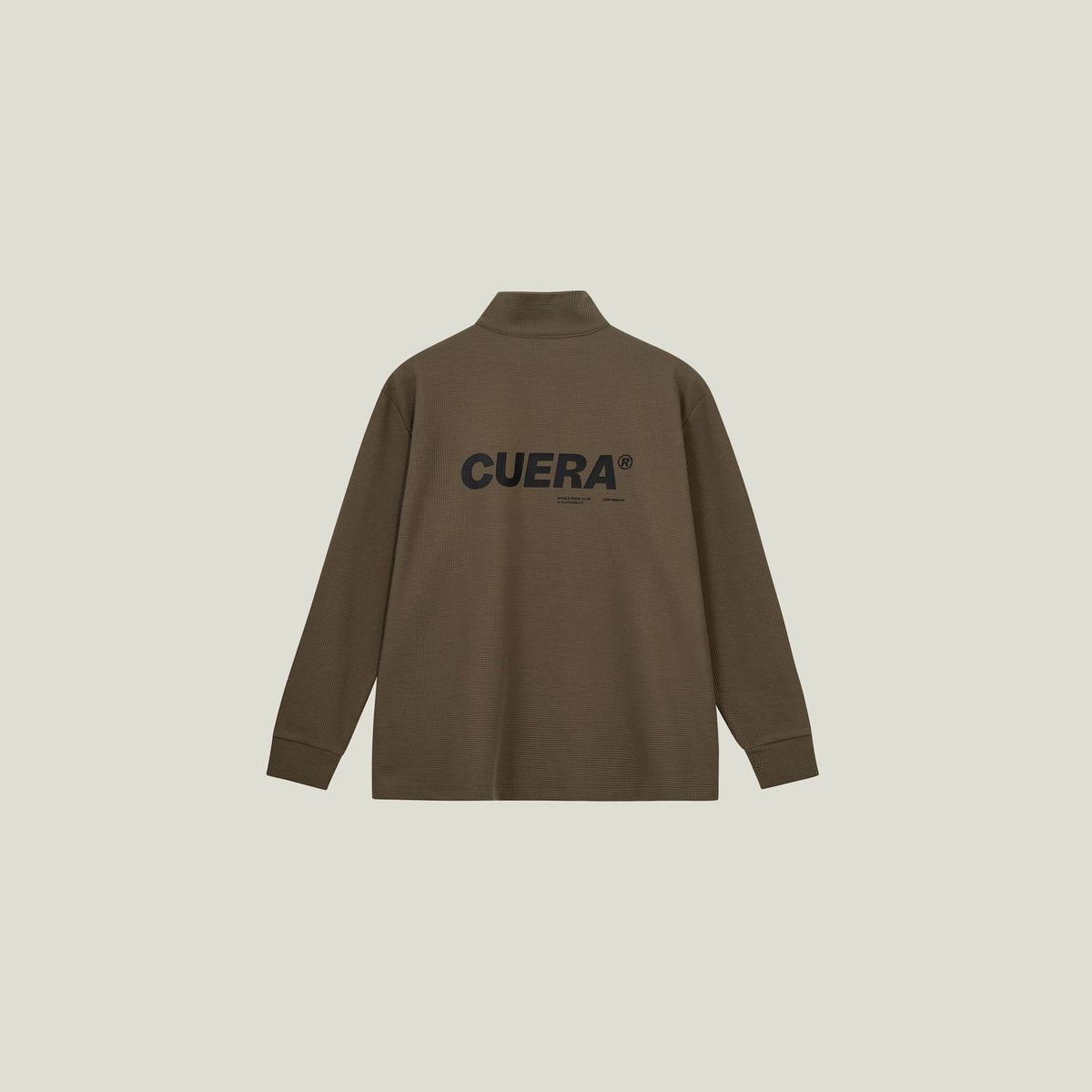 Cuera Active Structure Half Zip in Army, flat lay back view