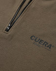 Cuera Active Structure Half Zip in Army, zip and pocket detail