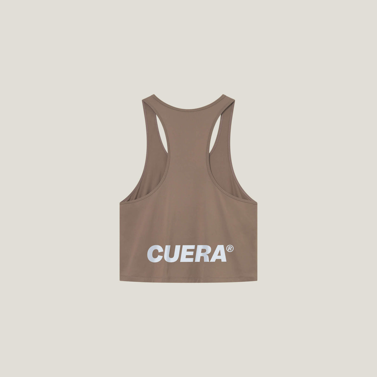 Cuera Flame Light Weight Oversized Tank Top in Walnut, flat lay back view