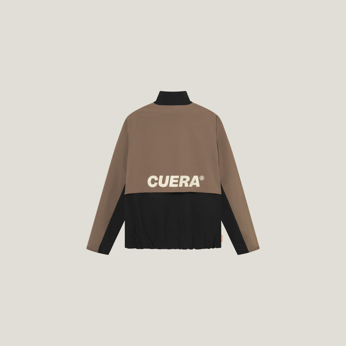 Cuera Active Track Jacket in Black / Walnut, flat lay back view