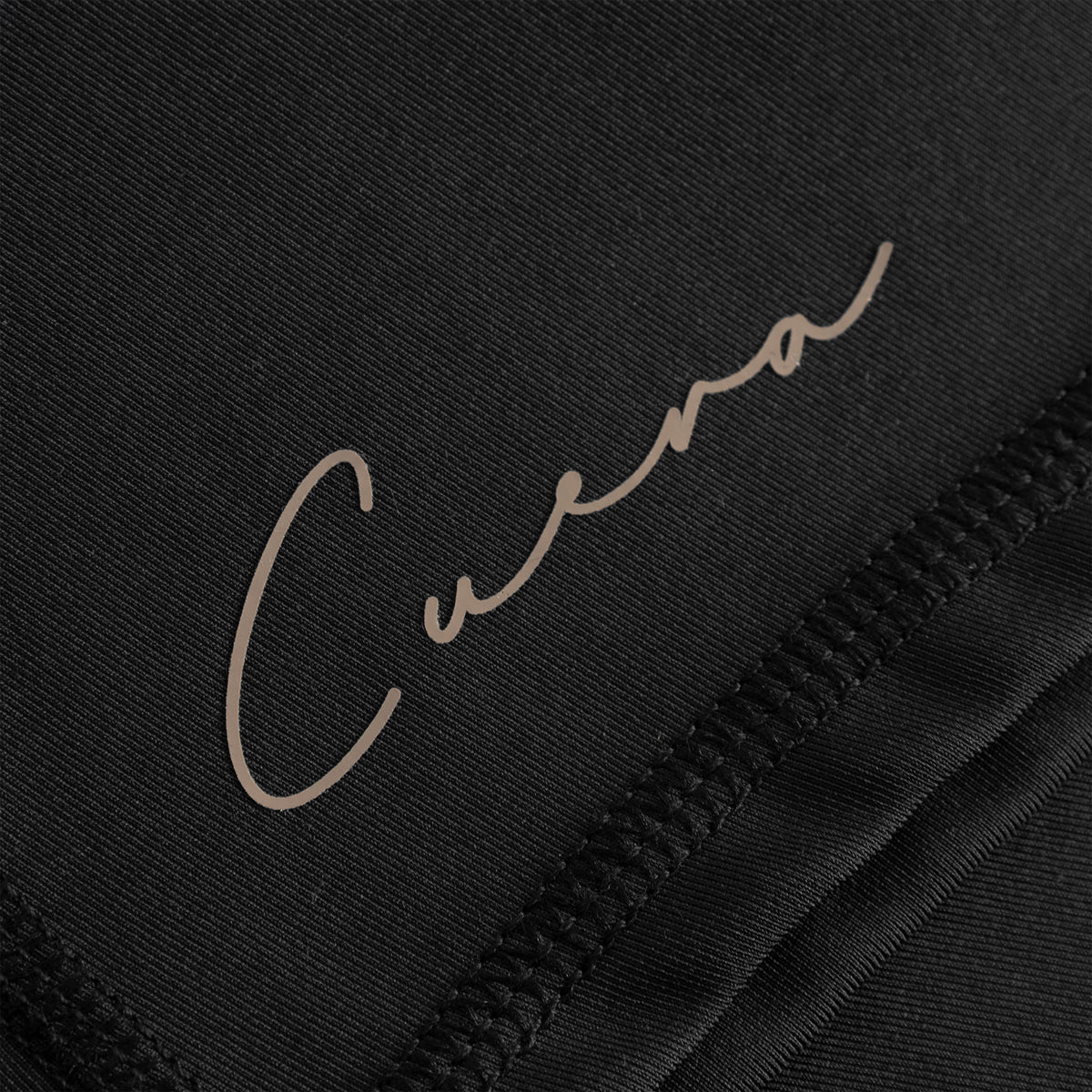 Cuera Active Ultra Short Inner Tights in Black, logo print detail